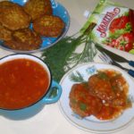 Икорные оладьи с томатно-луковой заливкой, «махеевъ», россия